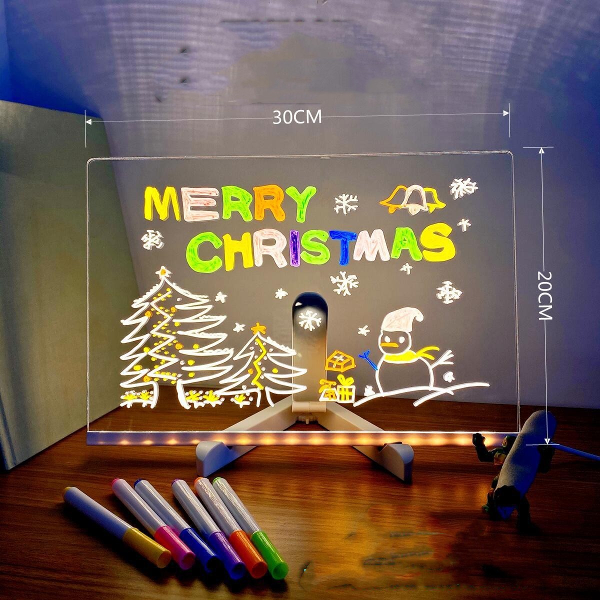 Best Kids Christmas Gift | Personalized LED Lamp Acrylic Message Note Board Erasable USB Children‘s Drawing Board Bedroom Night Light Birthday Kids Gift